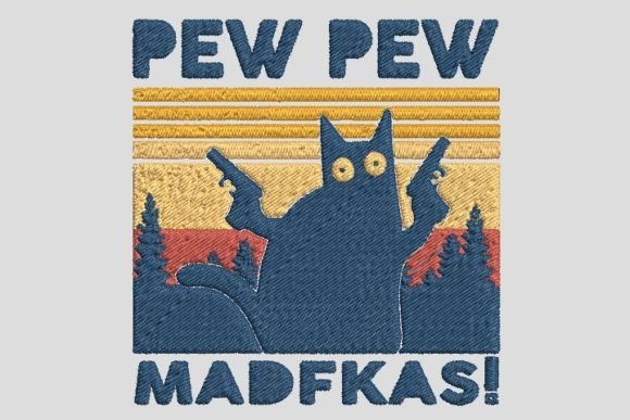 Pew Pew Cat: A Playful Embroidery Design Review