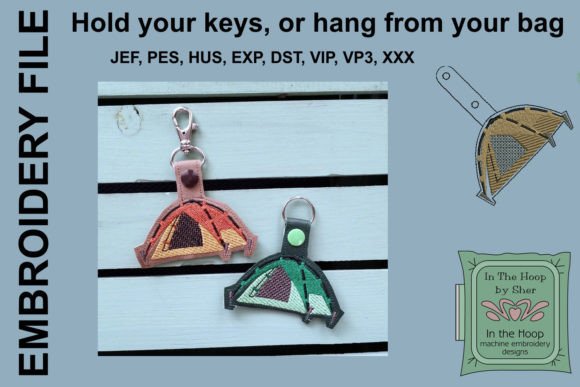 Tent Camping Key Fob Embroidery Review